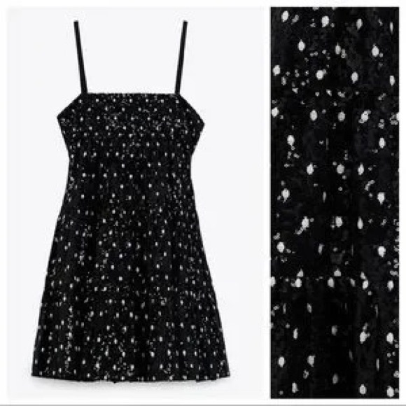 NWT Zara Sequin Polka Dots Mini Dress. Size XS - Picture 3 of 5